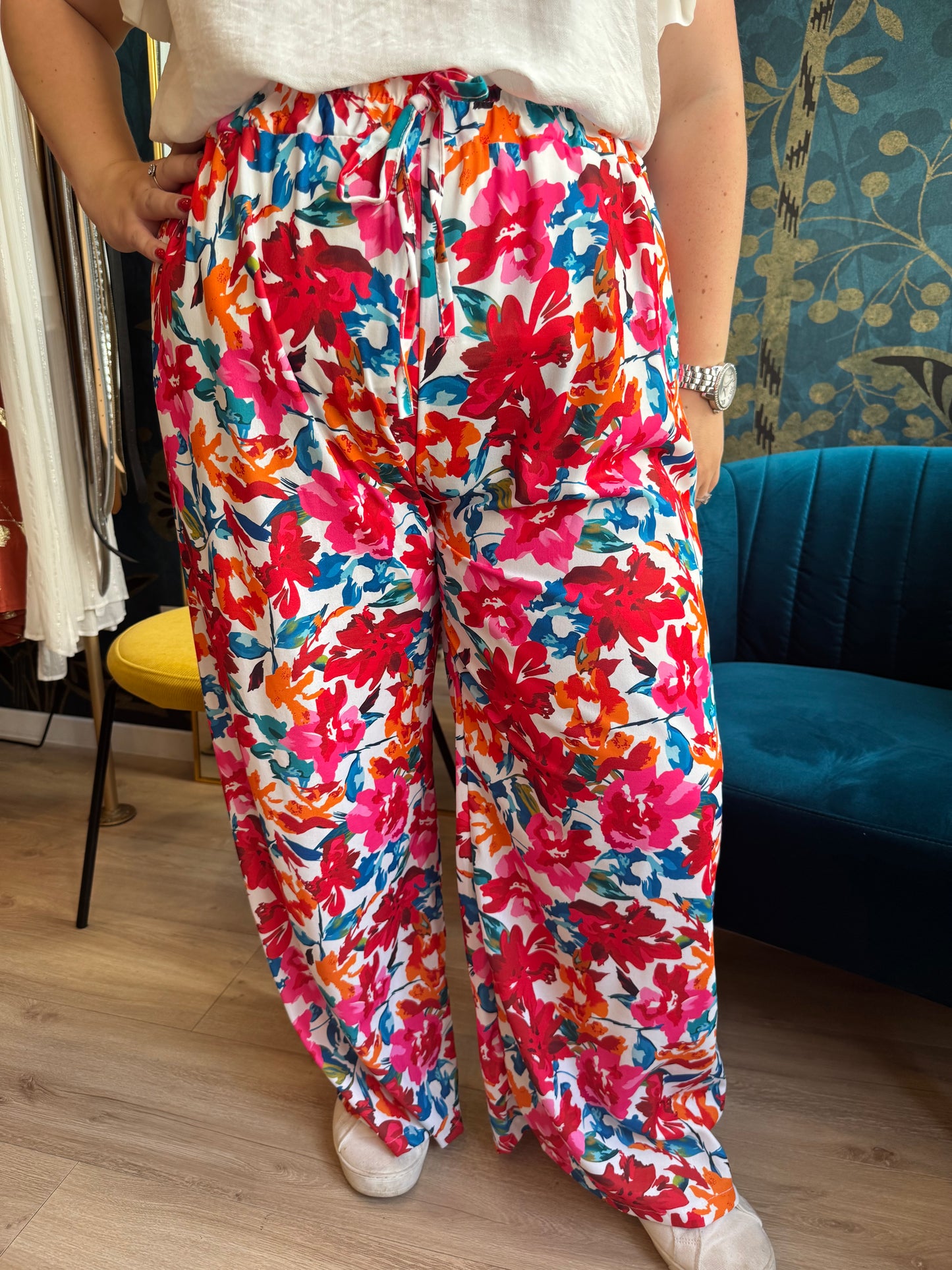🌸Pantalon fluide fleuri multicolore 🌞