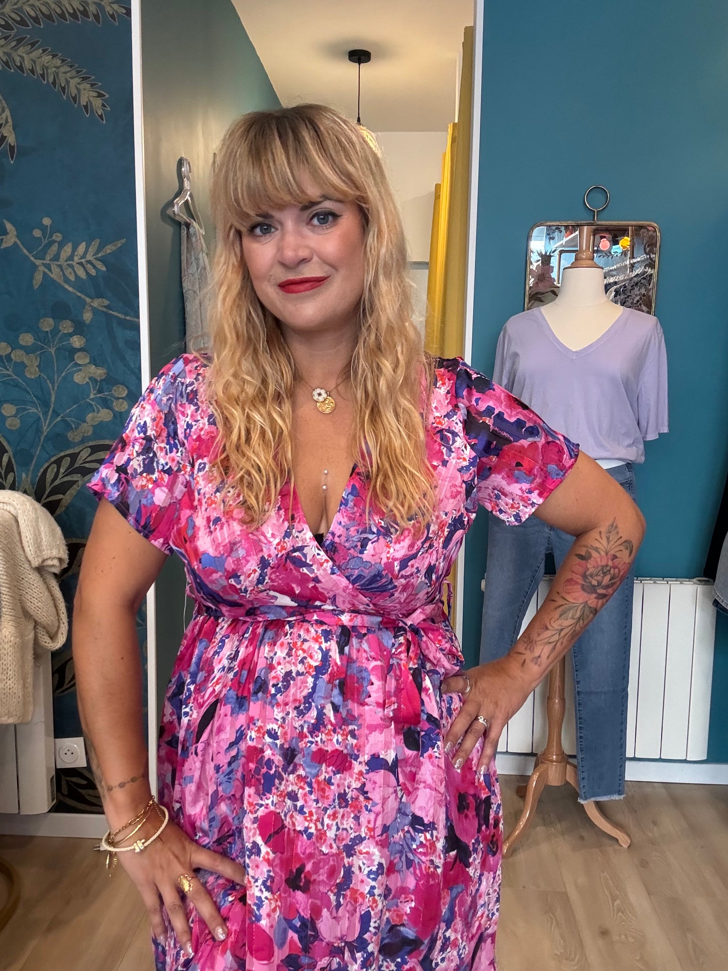 Robe longue éclat floral 🌸✨