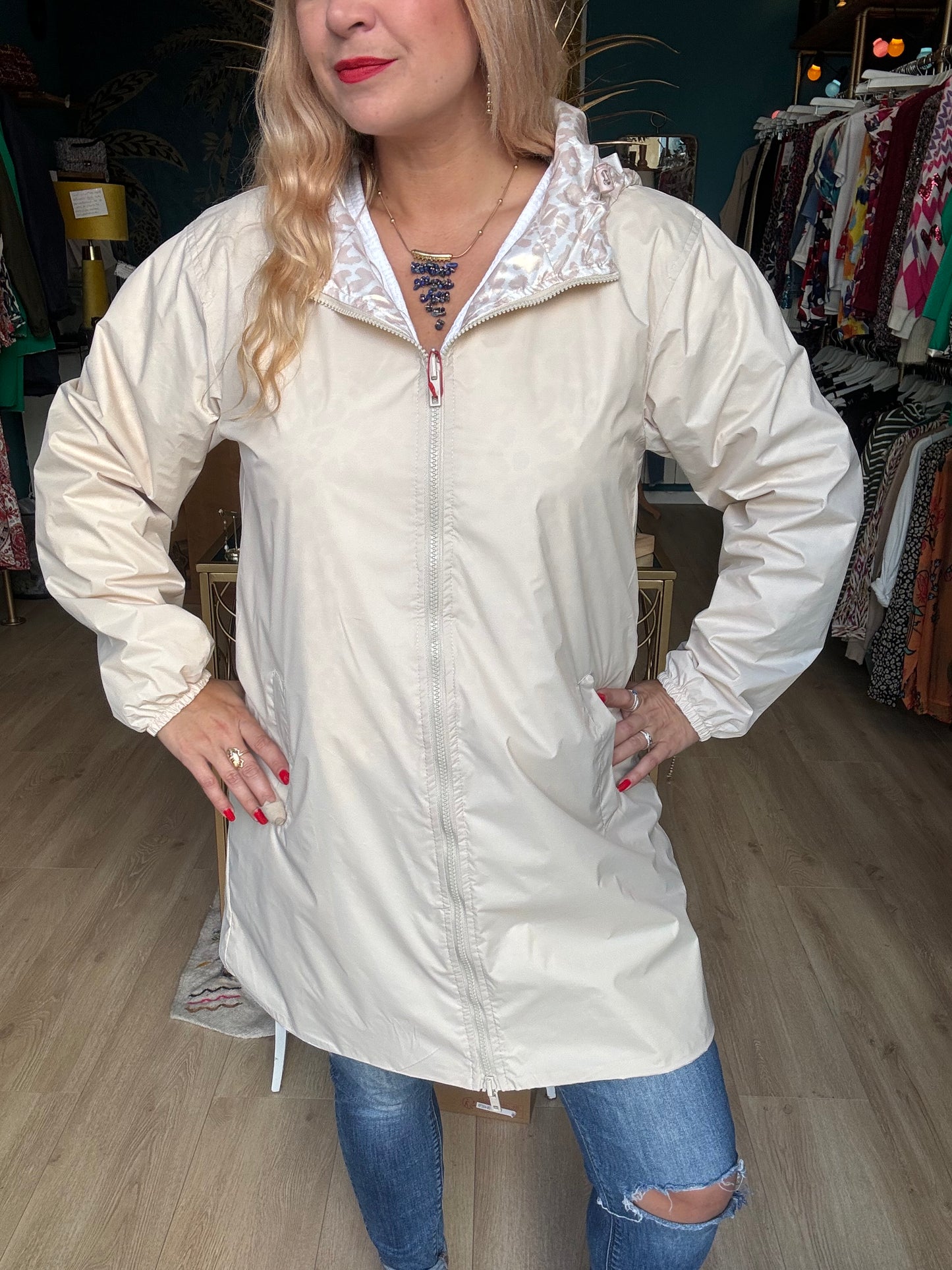 ☔ Veste imperméable réversible – Élégance et douceur ☔