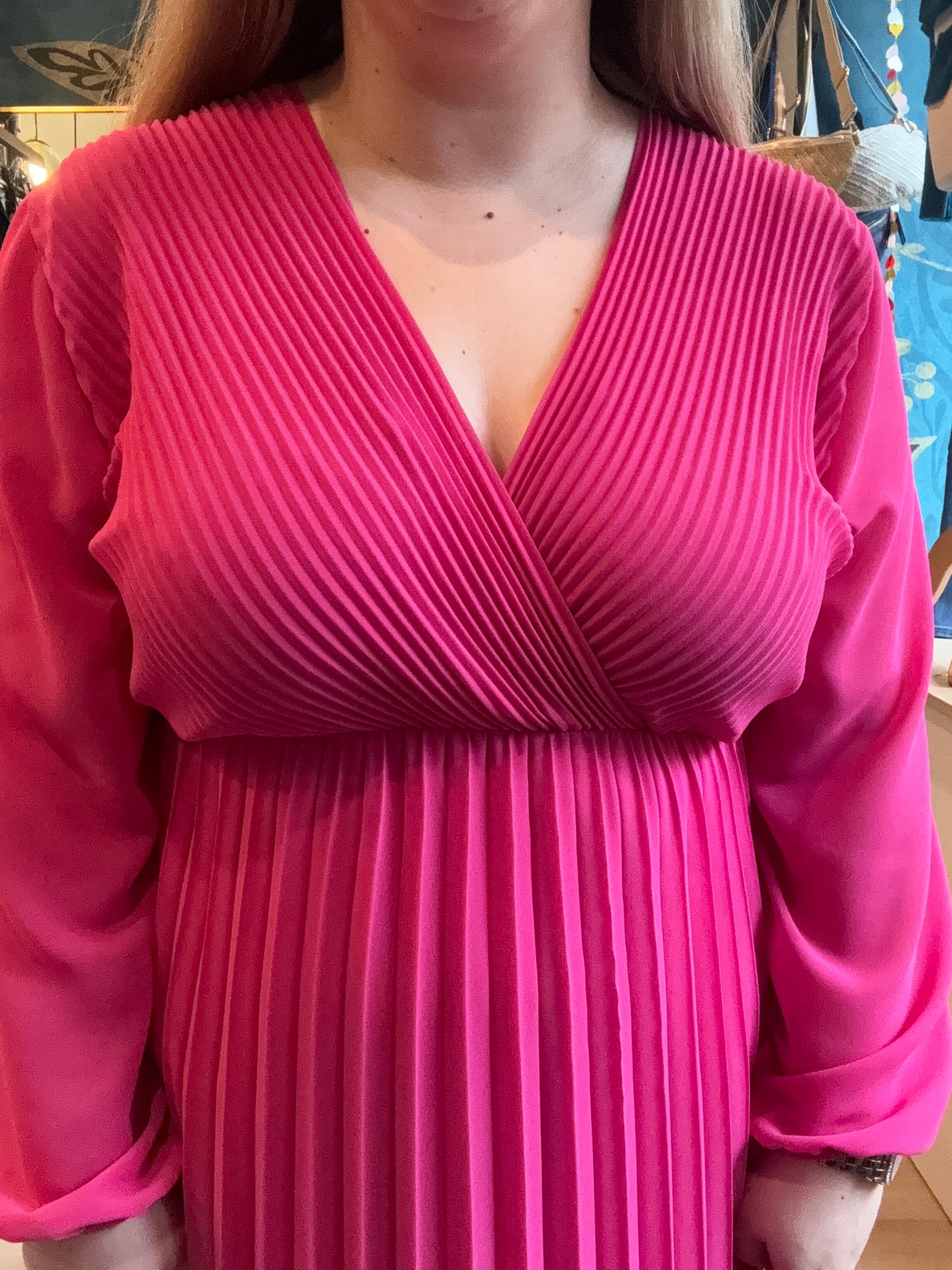 Robe plissée fuchsia 💖✨