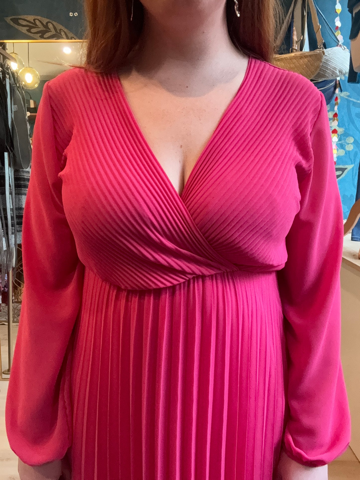 Robe plissée fuchsia 💖✨
