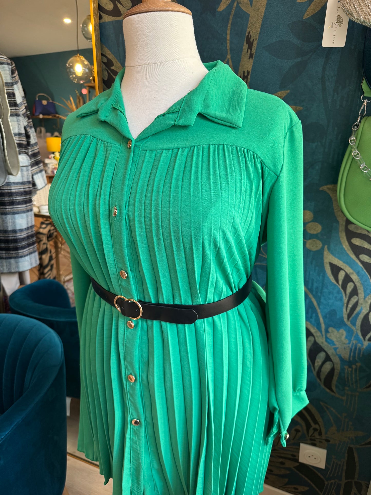 Robe chemise plissée 💚✨
