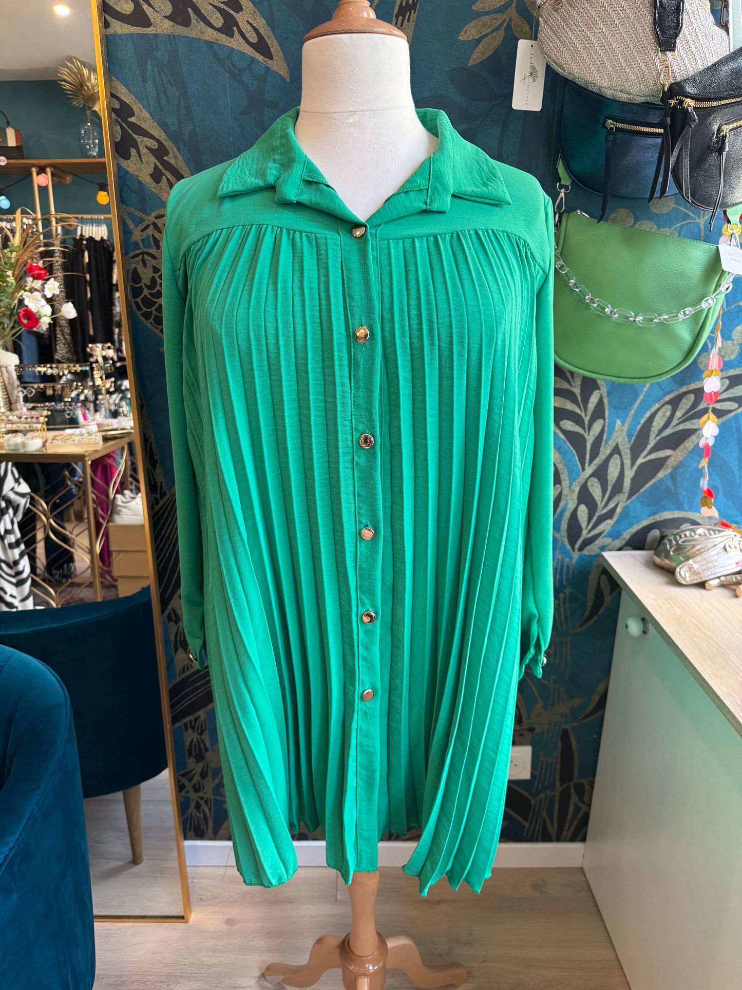 Robe chemise plissée 💚✨