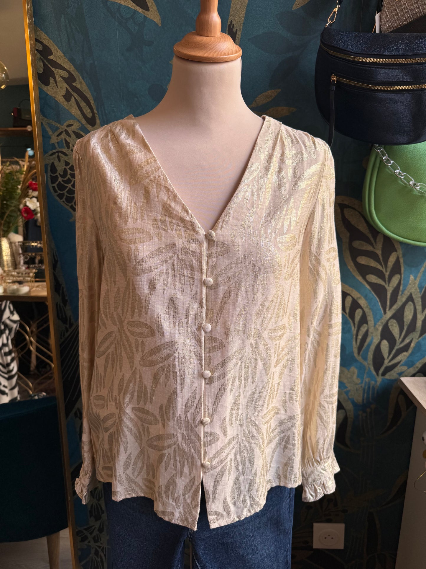 Blouse élégante dorée ✨🌿