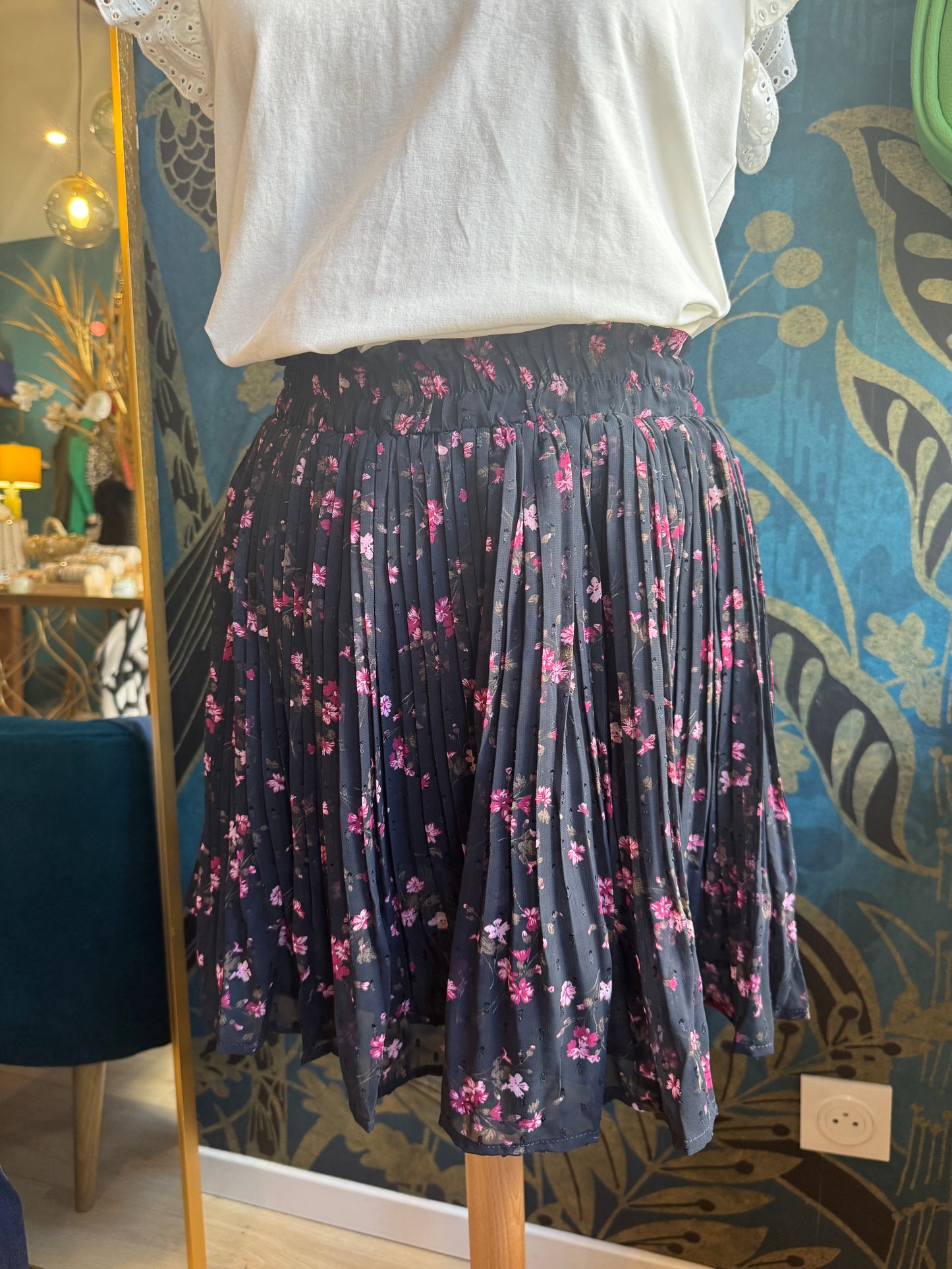 👗 Jupe plissée courte à imprimé fleuri 🌸✨