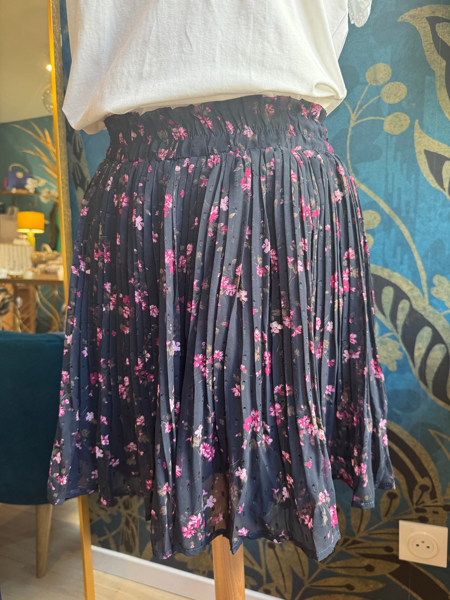 👗 Jupe plissée courte à imprimé fleuri 🌸✨