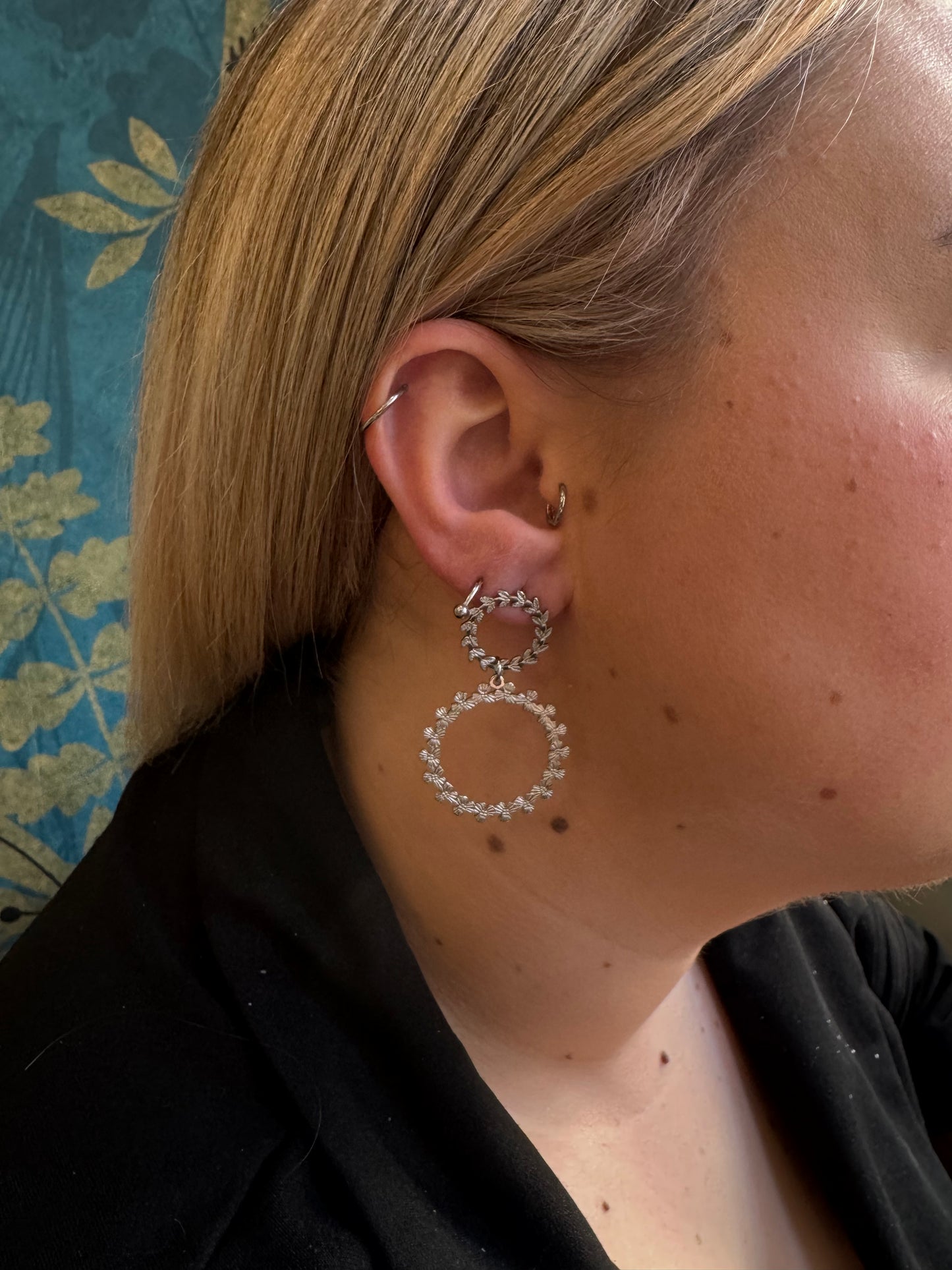 Boucles d'oreilles argentées