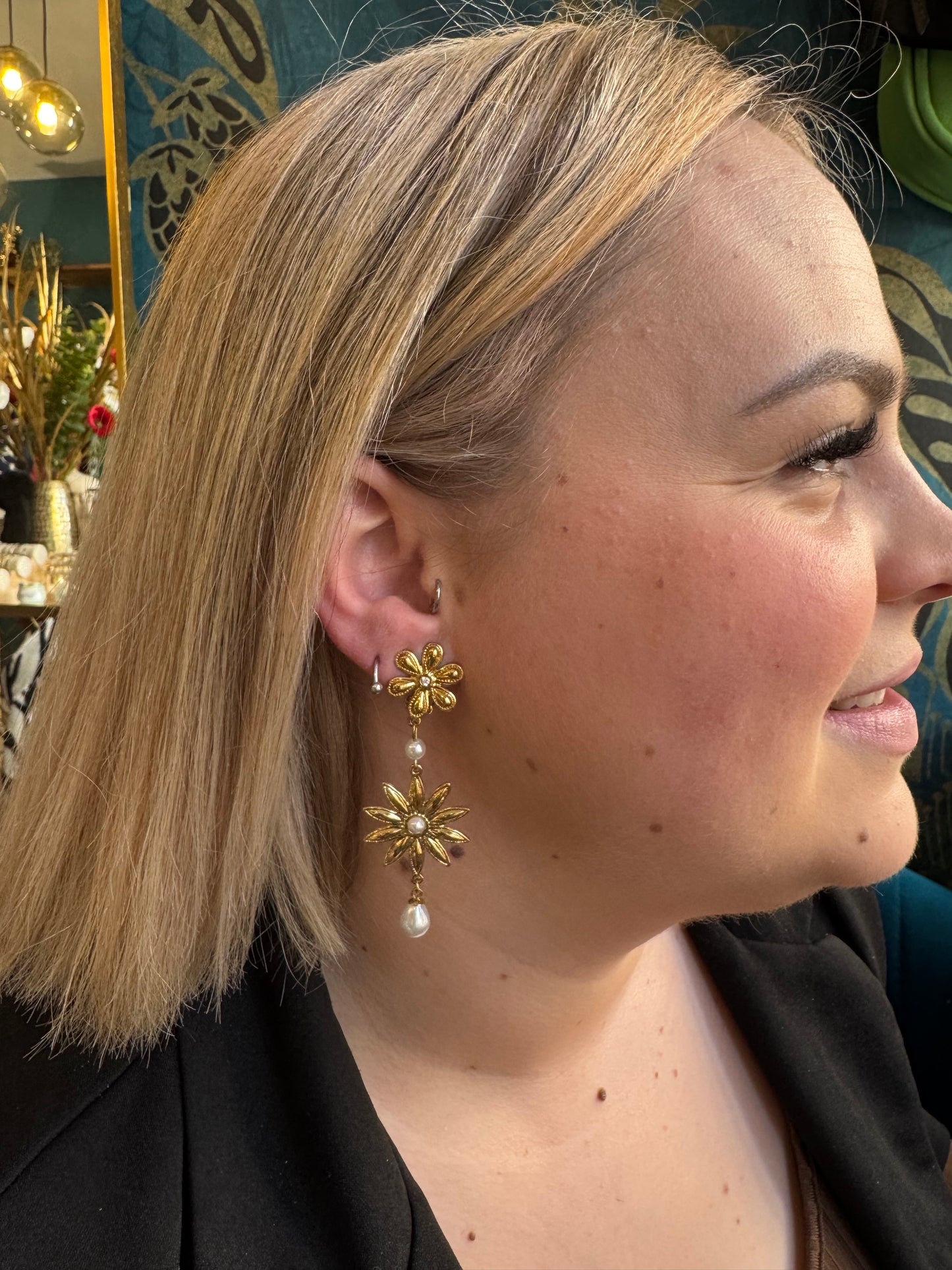 Boucles d'oreilles à pinces dorées