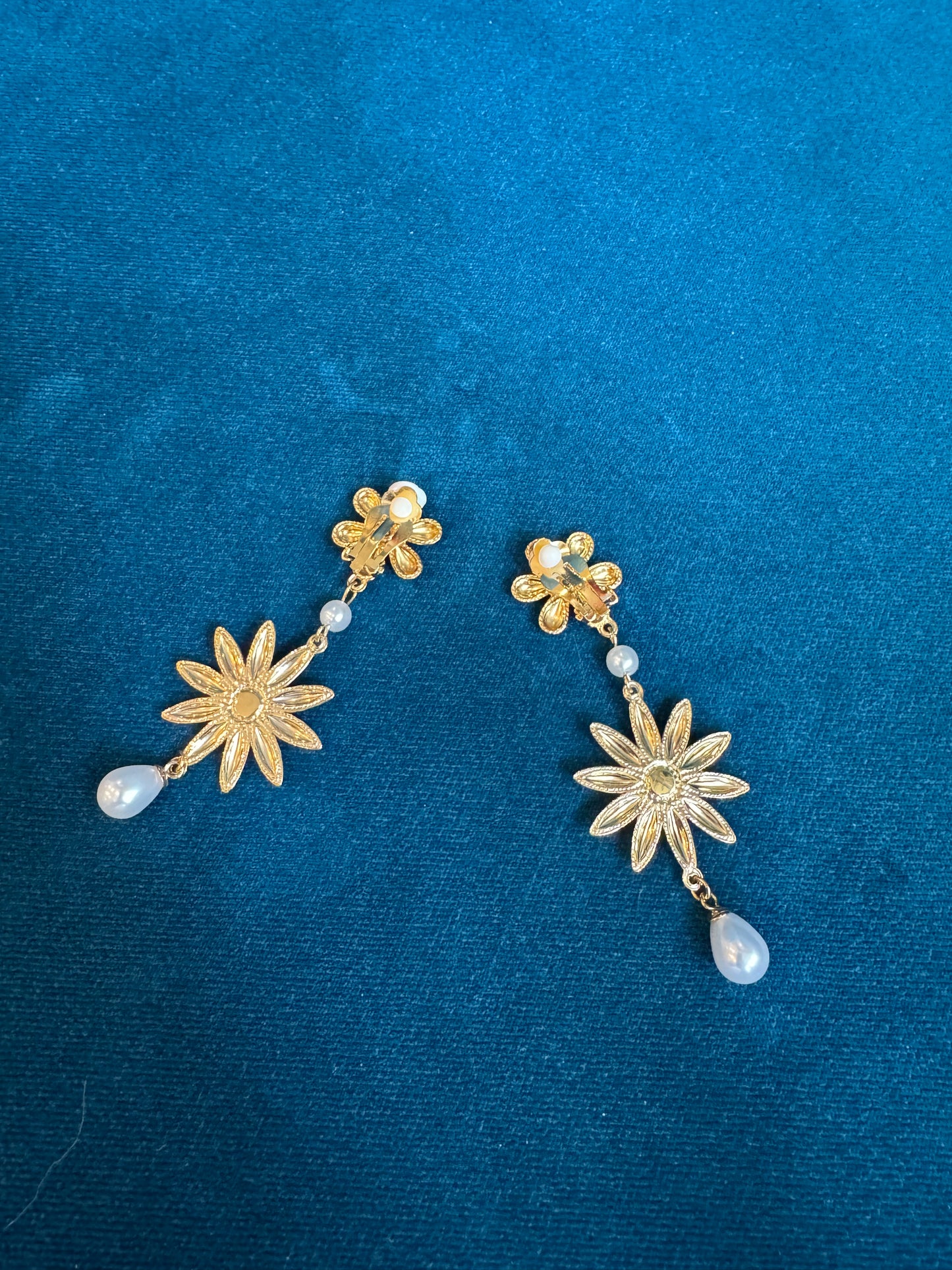 Boucles d'oreilles à pinces dorées
