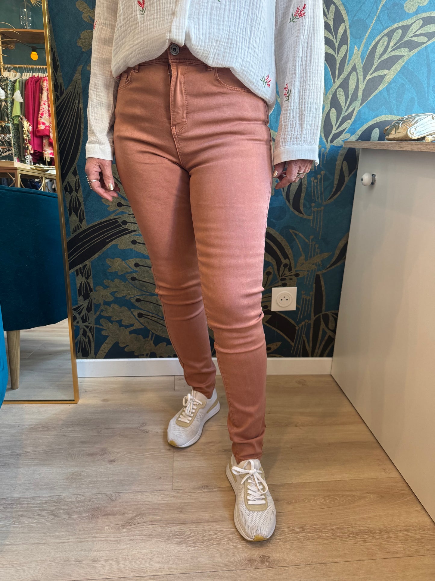 đź‘– Jean Slim Taille Haute - Terracotta đź‘–