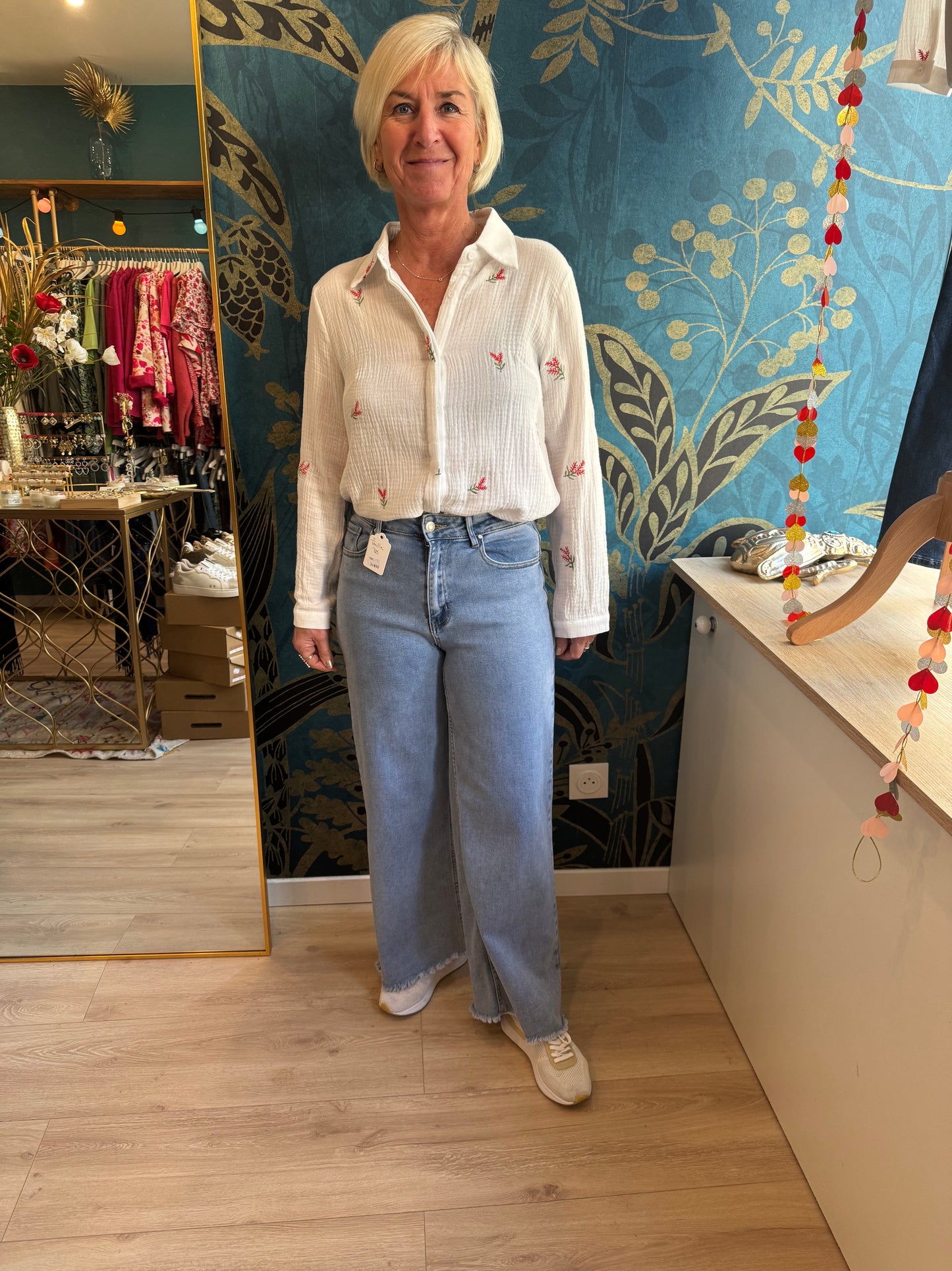 👖 Jean Large Effet Usé - Bleu Clair 👖