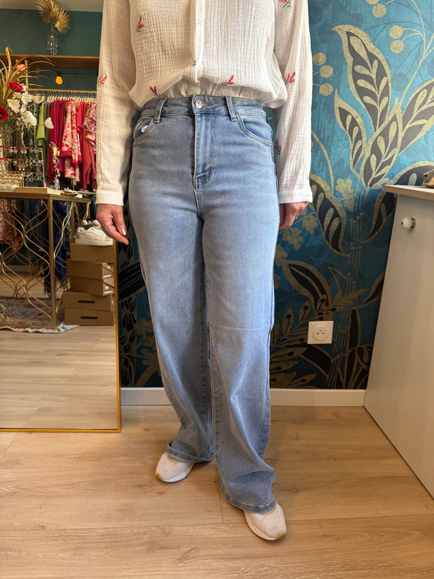 💙 Jean Large Taille Haute 💙