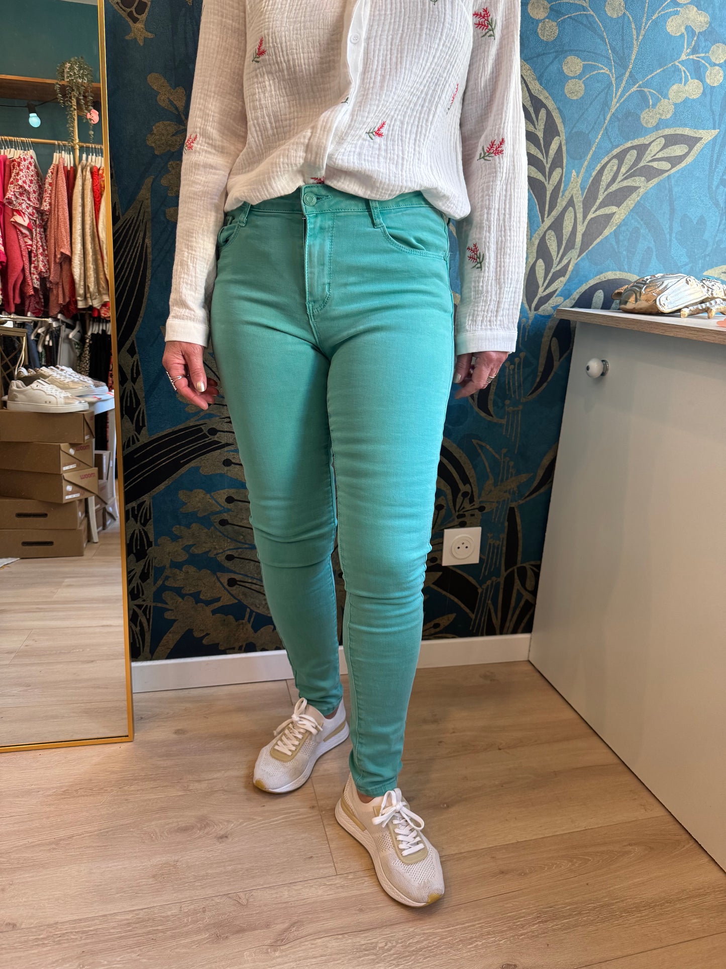 💚 Jean Skinny Vert d’Eau 💚