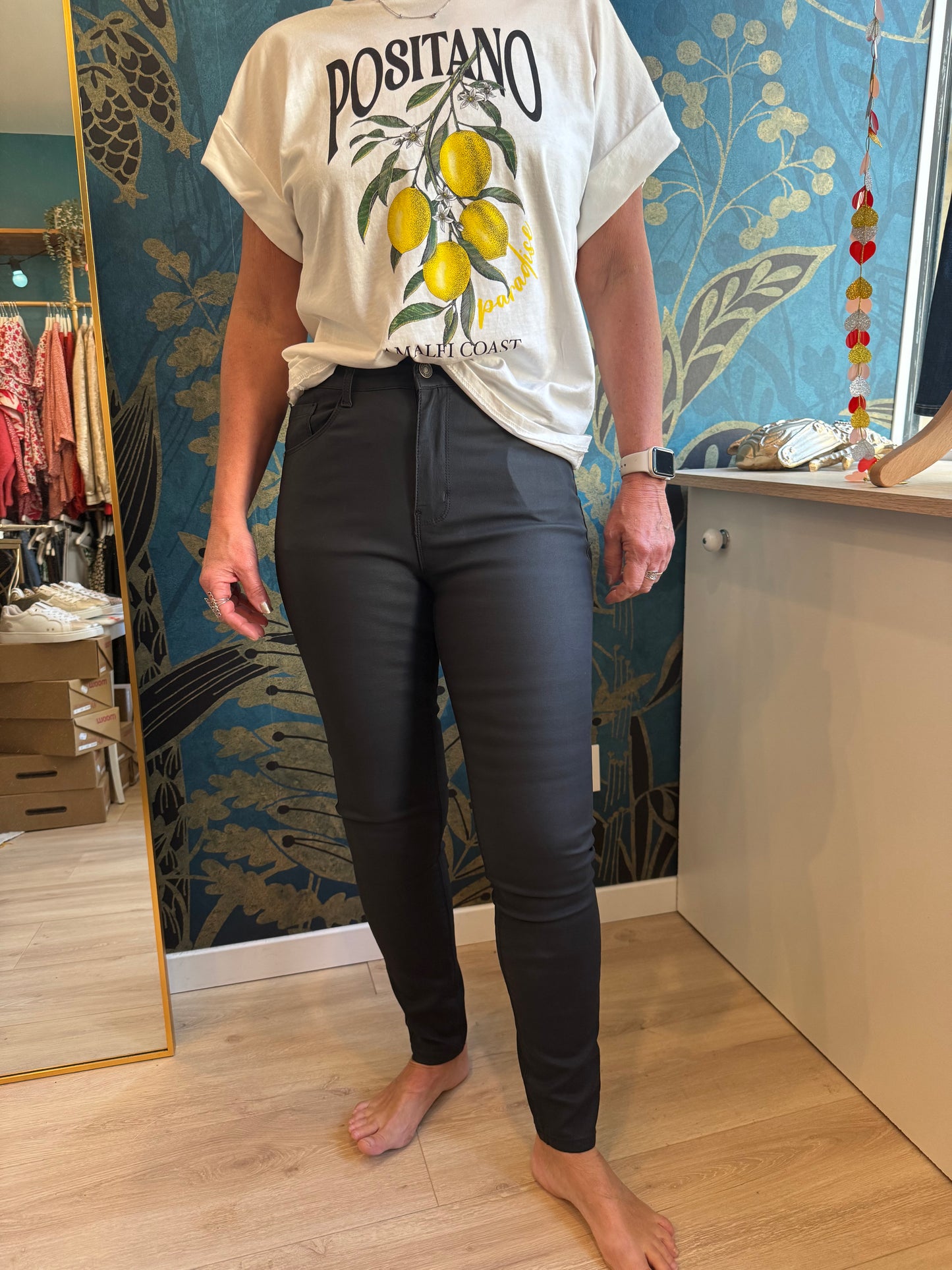 đź–¤ Pantalon Enduit Noir đź–¤