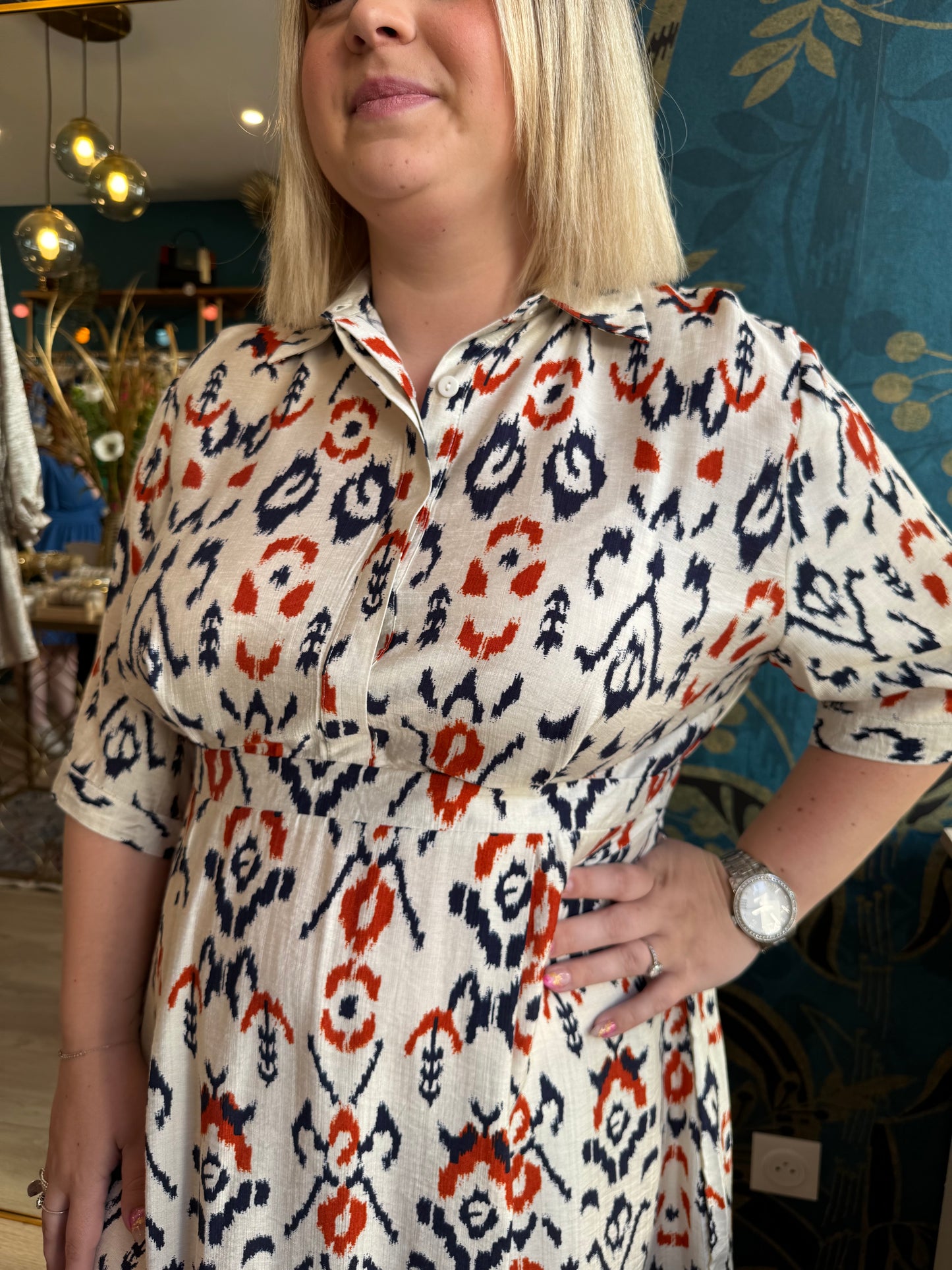 ✨ Robe courte imprimé ethnique chic