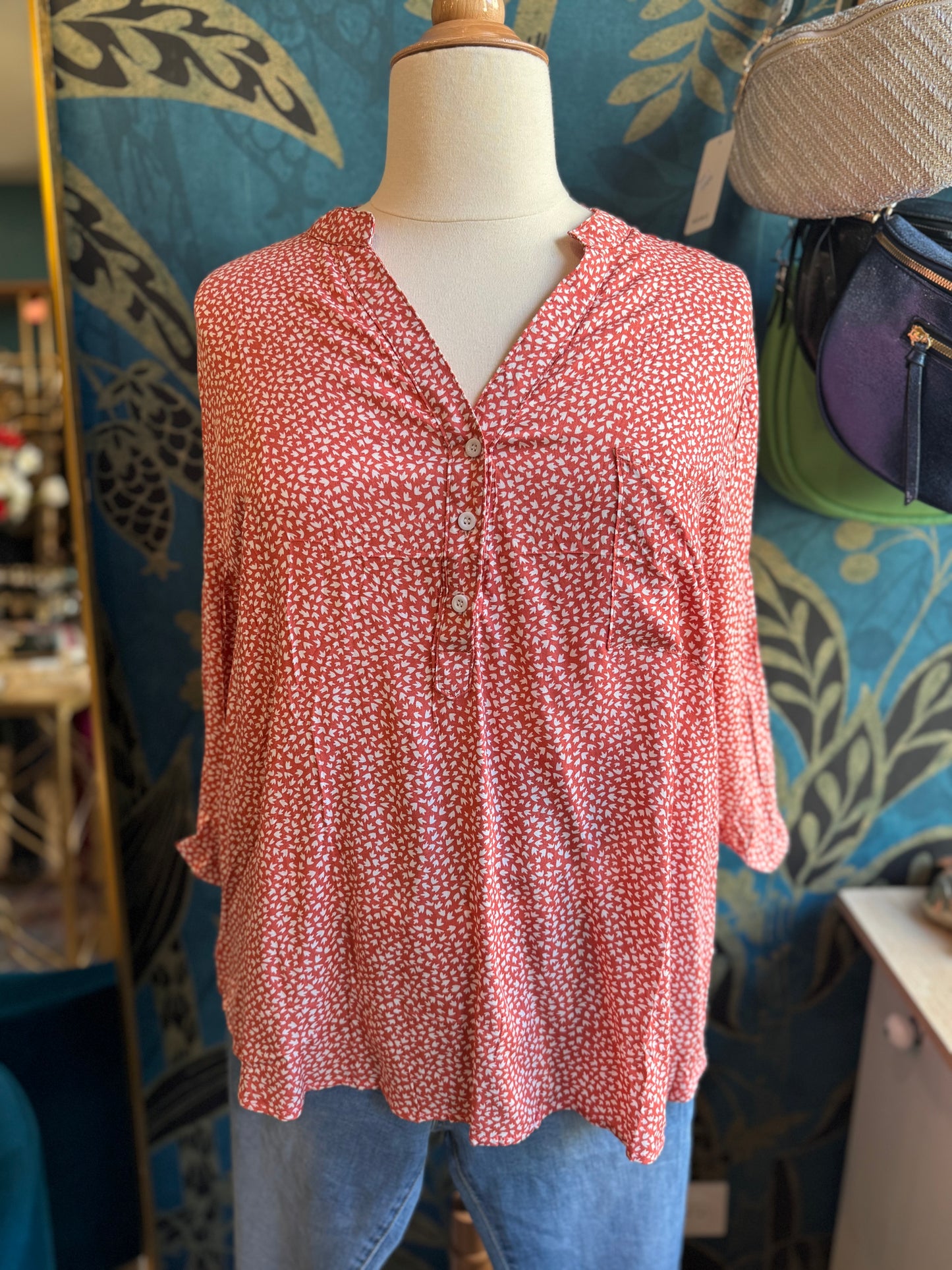 Blouse fluide imprimé rose saumon 🤍🌸