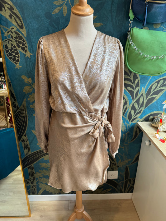 ✨ Robe drapée dorée scintillante ✨