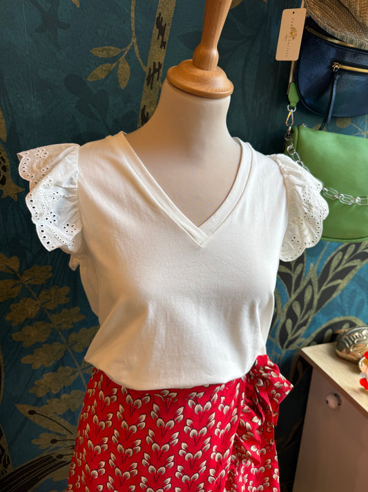 ✨ T-shirt blanc romantique ✨