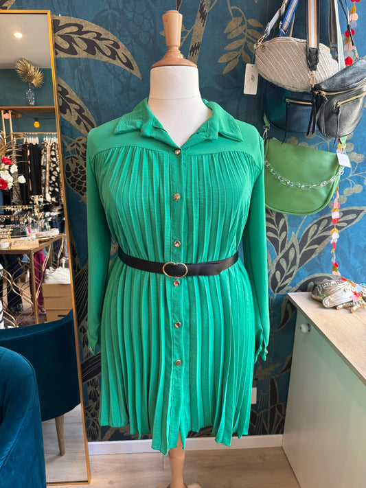 Robe chemise plissée 💚✨