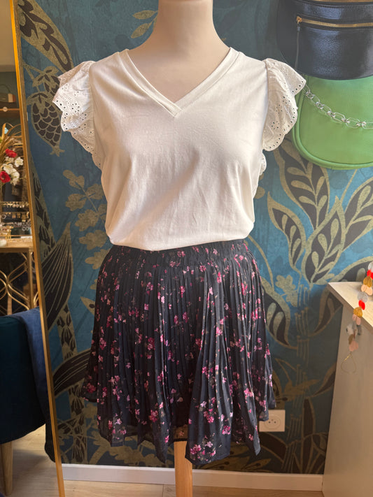 👗 Jupe plissée courte à imprimé fleuri 🌸✨
