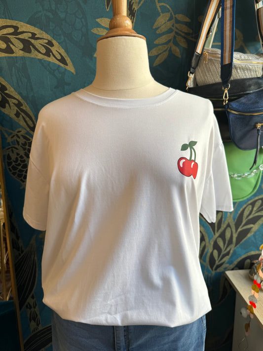 🍒 Tee-shirt "Cherry Pop" blanc 🍒