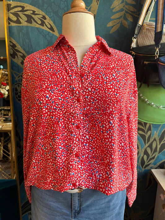 Chemise fluide imprimé rouge ❤️