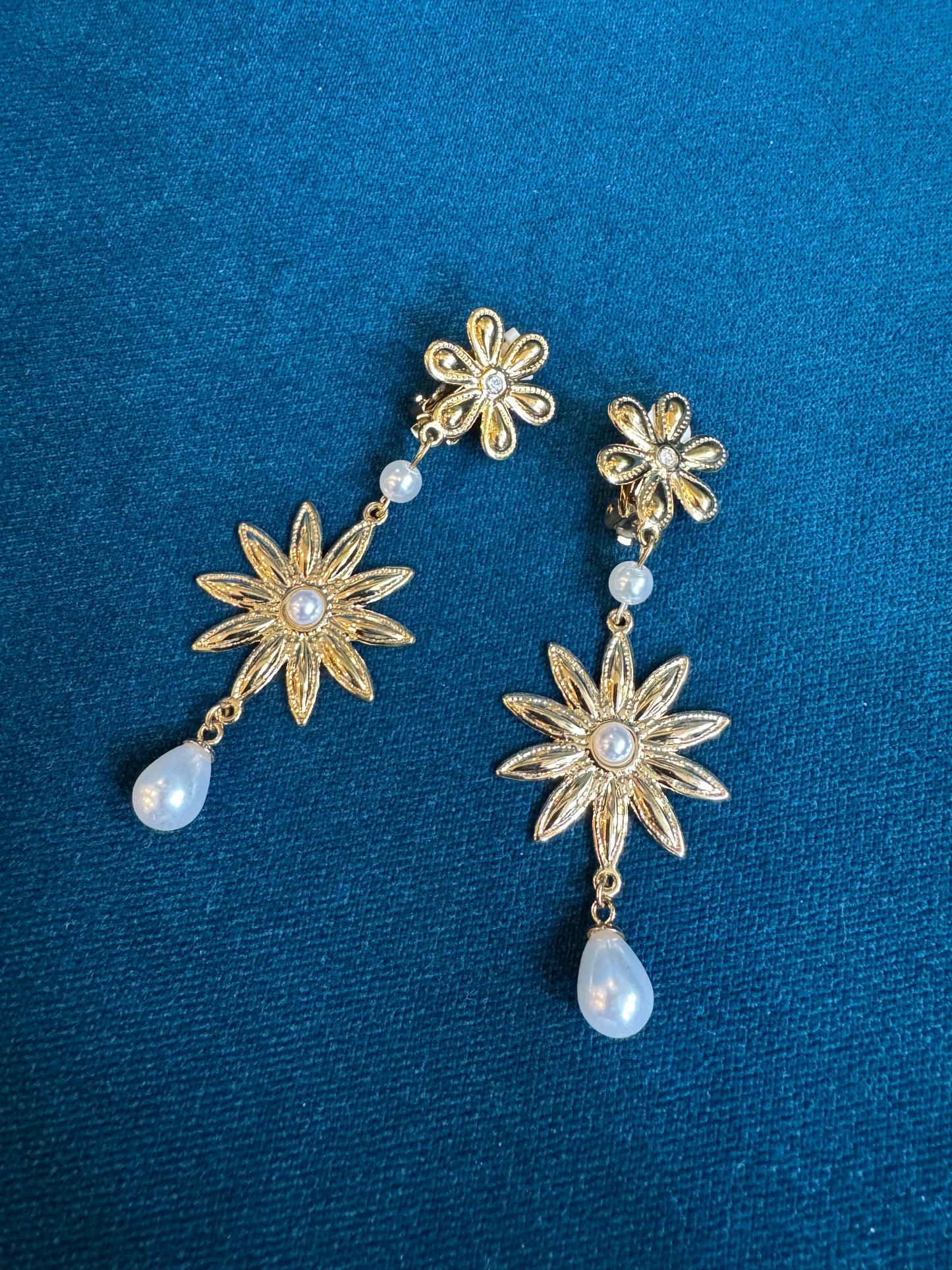 Boucles d'oreilles à pinces dorées