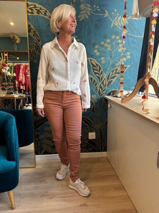 👖 Jean Slim Taille Haute - Terracotta 👖