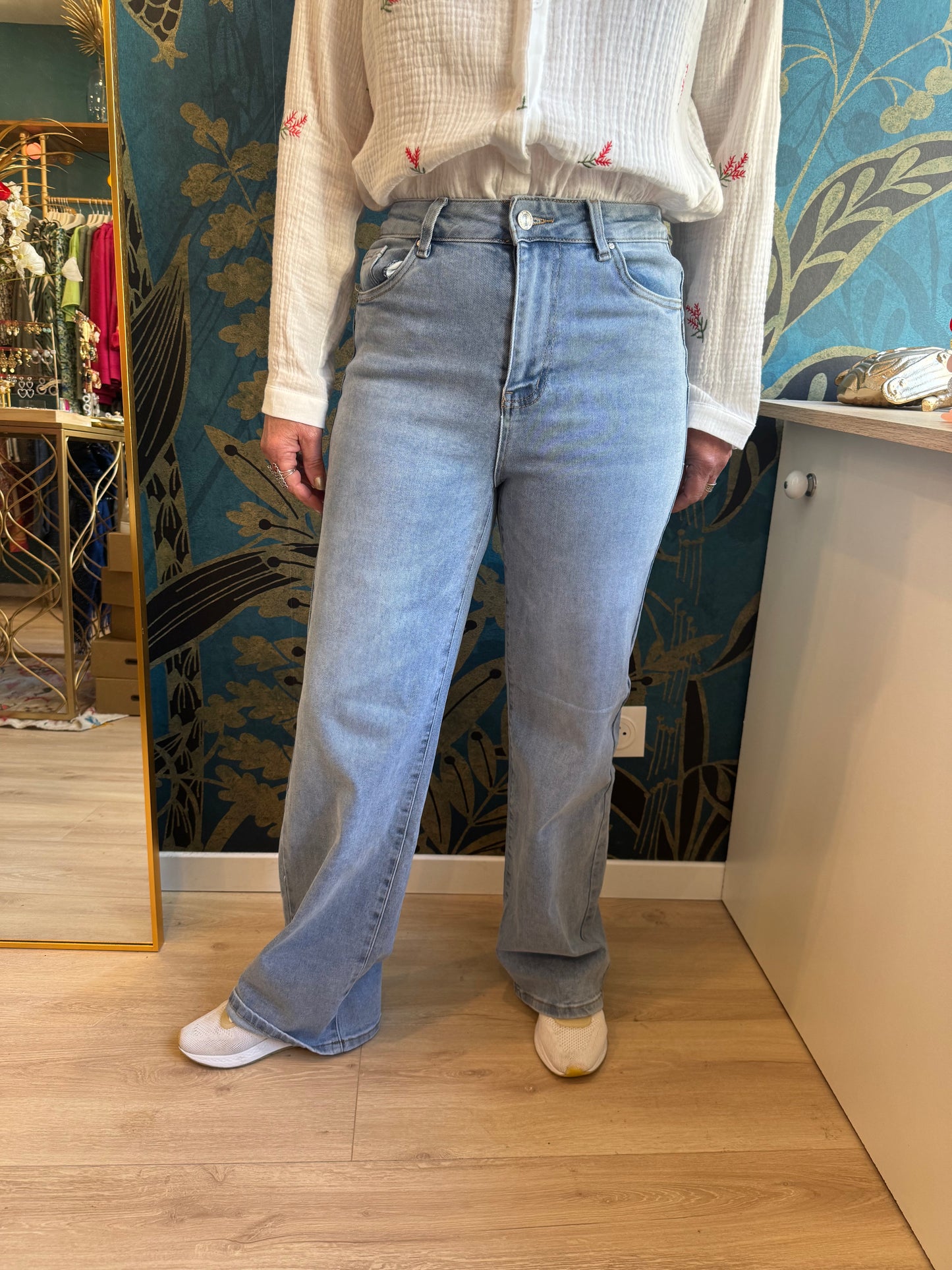 💙 Jean Large Taille Haute 💙