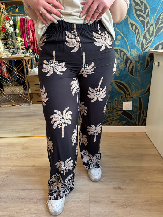 Pantalon fluide imprimé palmiers 🖤