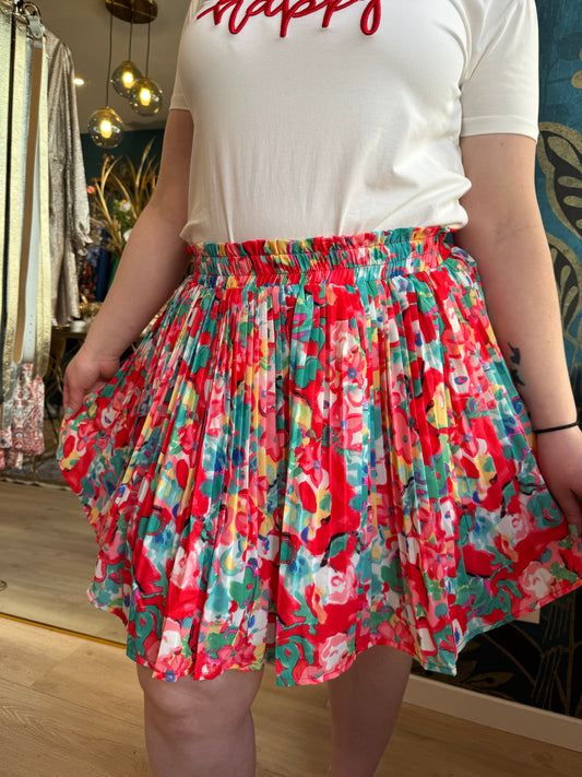 💐 Jupe plissée fleurie multicolore 💐