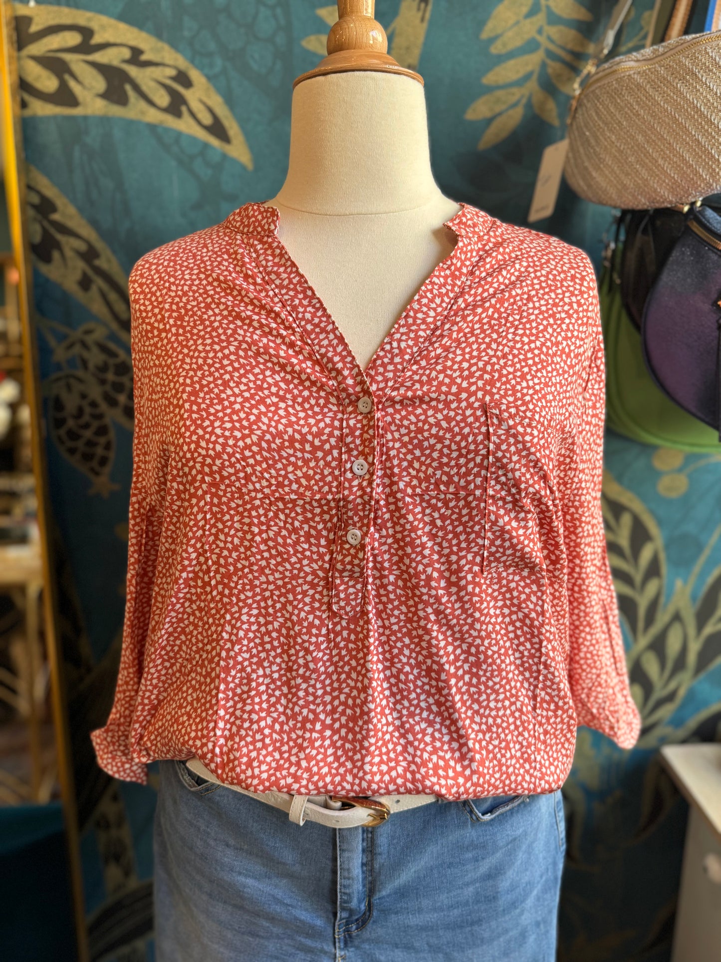 Blouse fluide imprimé rose saumon 🤍🌸