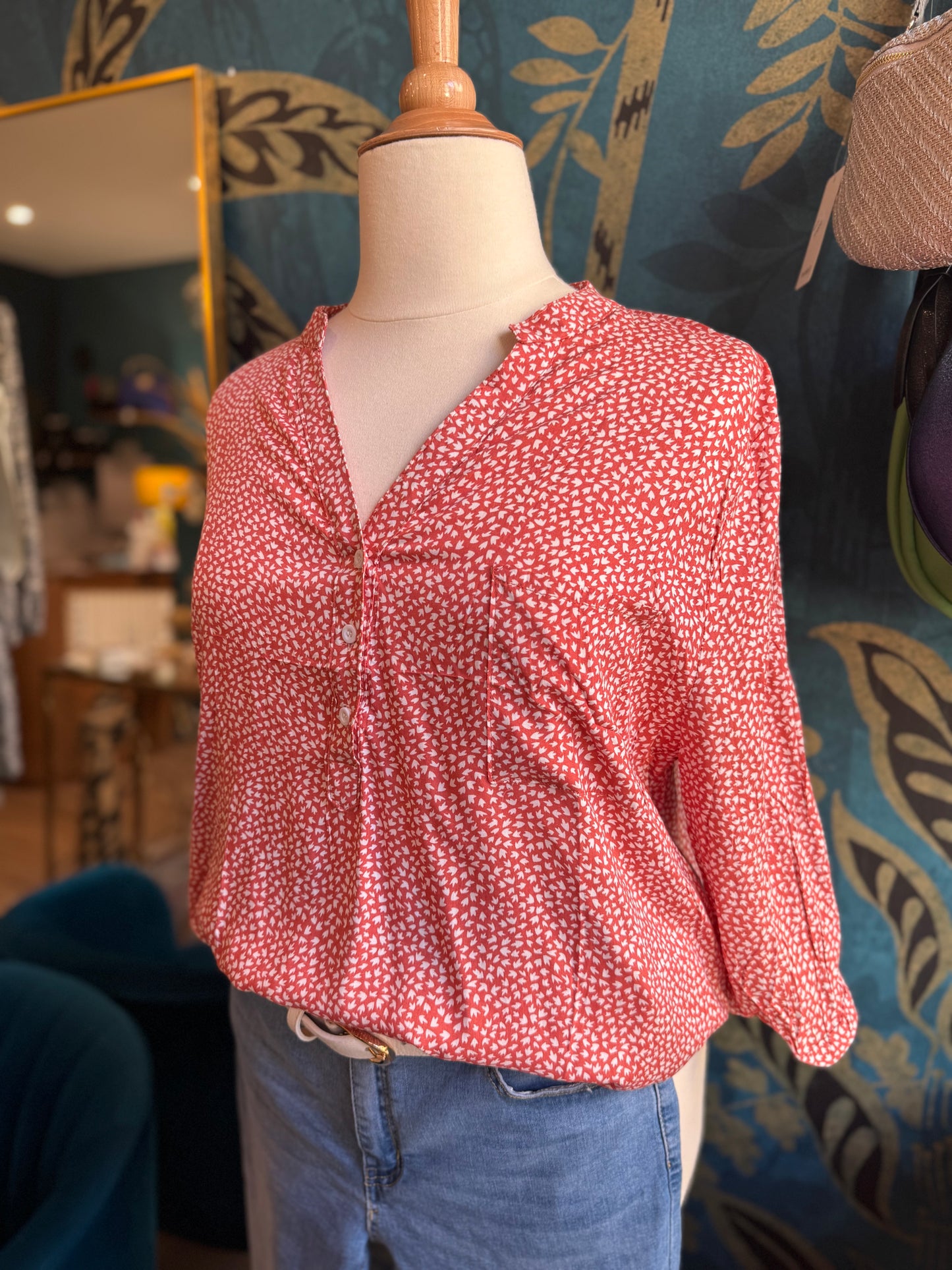 Blouse fluide imprimé rose saumon 🤍🌸