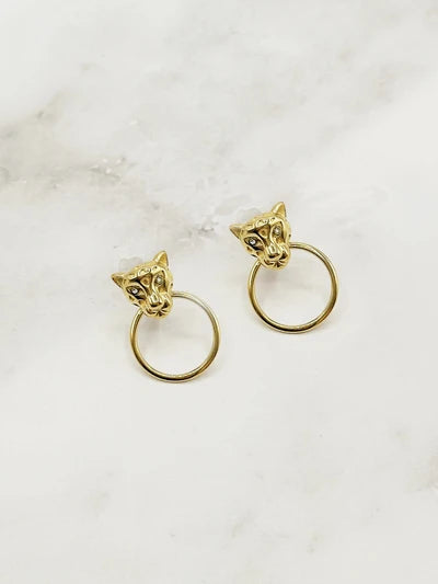 Boucles d'oreilles dorées tigre